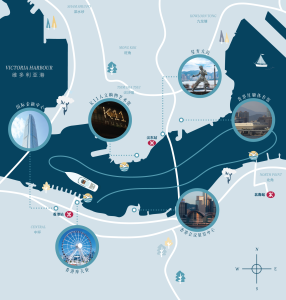 Harbour Tour route map for Dreamer Tours, showing landmarks like the Avenue of Stars and HKCEC